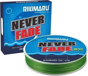 Línea de pesca Rikimaru Never Fade Brig VERDE 300 yardas 8 X trenzada 40 lb NUEVO - Imagen 1 de 4
