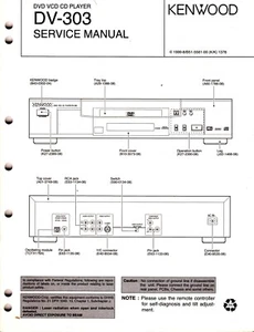 Manuale di servizio lettore CD CD DVD VCD originale Kenwood DV-303 - Foto 1 di 1