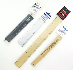 Alumicolor Architect Engineer Scale 4 pz lotto 4 ventilatore da disegno smussato selezionare una scala - Foto 1 di 7