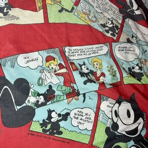 Felix The Cat Twin Fitted Sheet Vintage 1983 Cartoon Comic Fabric No Elastic - Picture 1 of 3