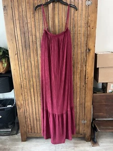 Soma Red Maxi Dress XXL Built In Bra Convertible Straps Boho Resort Travel NWT - Picture 1 of 12