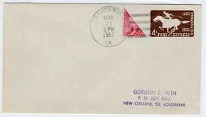 US Scott Zwei Cent Bisect mit 4 Pony Express auf Cover Braithwaite, La. 1963 #2 - Bild 1 von 2