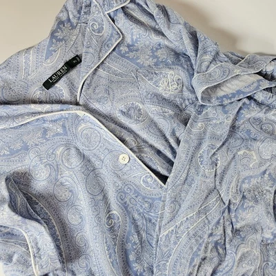 Ralph Lauren пижамы комплект женщин размер XL синий пейсли хлопок печать S/S Топ брюки  - Изображение 1 из 4