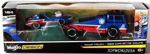 Maisto Elite Transport Ramp Truck & 1969 Corvette Coupe Firestone - Picture 1 of 1