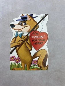 Tarjeta de San Valentín de colección Hokey Wolf Hanna-Barbera Kitschy efímera - Imagen 1 de 5