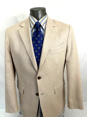 Blazer Banana Republic Caqui Tostado Beige Espiga Para Hombre Algodón Seda 40S Foto 1 de 4