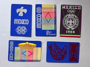 Vintage Mexikanisches Souvenir 4 Postkarten OLYMPISCHE SPIELE Samtiger Samt Mexiko 68 - Bild 1 von 7