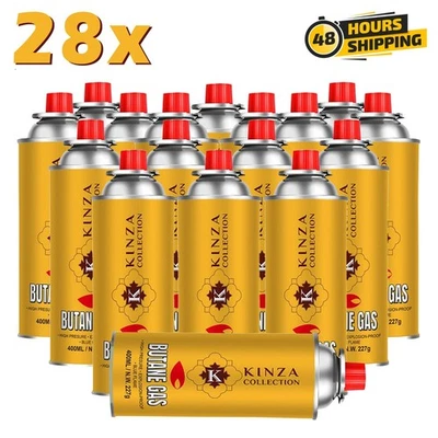 BUTANE GAS BOTTLES 28 PACK BOX CANISTERS PORTABLE STOVES COOKERS GRILL HEATERS - Image 1 of 4