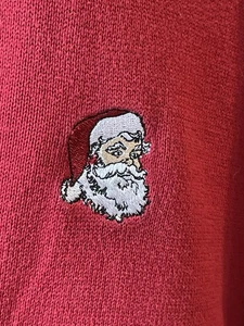 RoundTree & Yorke Polo Sweater Santa Embroidery on Chest XXL 1/4 Zip VTG Red - Picture 1 of 11