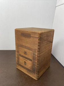 Caja de cigarros de madera vacía con tapa con bisagras vintage El Producto Queens - Imagen 1 de 7