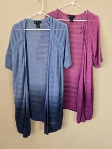 Lane Bryant Womens 2 Cardigan Short Sleeve Sweaters Plus Size 18/20 New #1W213 - Picture 1 of 10
