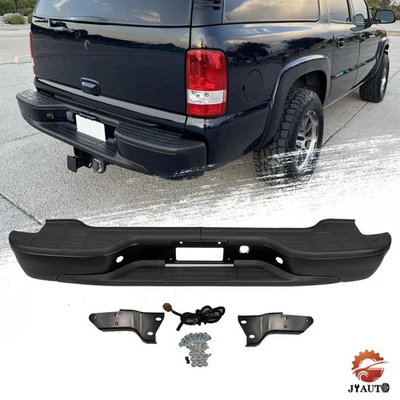 Complete Black Rear Bumper For 2000-2006 Chevy Tahoe Suburban GMC Yukon XL - Imagem 1 de 4