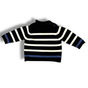 Suéter Baby Gap Pullover Azul Marino Y Crema Rayas 6-12 Mo - Imagen 1 de 8