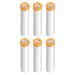 6 Rolls Pre-Taped Masking Film 78.7"x65.6ft Tape and Drape Plastic Drop Cloth - Picture 1 of 6