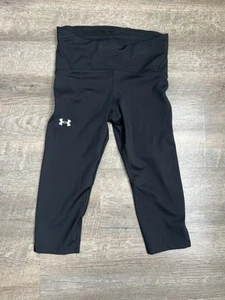 Under Armour Compression Capri Leggings Women’s Small Black w/ Waist Pocket - Picture 1 of 5