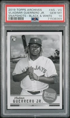 2019 Vladimir Guerrero Jr. Topps Archives Snapshots Black & White RC PSA 10 - Image 1 of 2