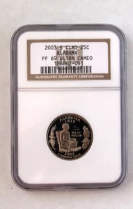 2003 S NGC PR69 Ultra Cameo Clad Alabama 25c State Quarter 2003-S PF-69 UCAM - Picture 1 of 4