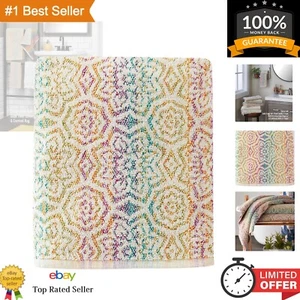 Mehrfarbiges geometrisches Badetuch - 100% Baumwolle, 27"x50", wendbares Design - Bild 1 von 9