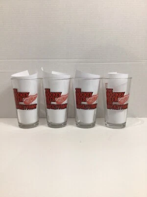 Juego de 4 vasos de pinta Detroit Red Wings The Hockey Beer para Hockeytown A3 Foto 1 de 4