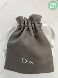 DIOR Beauty Jewelry Pouch Cosmetic Makeup GREY / WHITE  Storage Bag 5" X 6" NEW - Picture 1 of 3