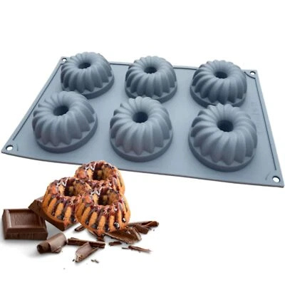 Mini Gugelhupfform Silikon Mini Gugelhupfblech 6 Mulden Backform für Gugelhup... - Bild 1 von 4