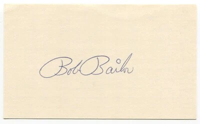 Bob Bailor Signed 3x5 Index Card Autographed Baltimore Orioles World Series - Image 1 of 2