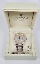 CROTON BALLIAMO CN307598 Men's Watch Clear Crystals Runs Great 43mm