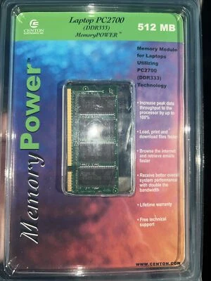 LAPTOP MEMORY, 512MB DDR333 CL2.5, 512MBLT2700 - Image 1 of 2