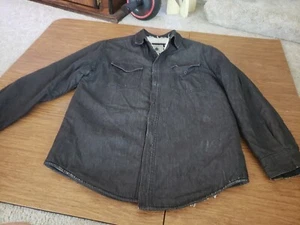 Northwest Territory Shacket Mens Medium Sherpa Lined Black Cotton In VGC  - Picture 1 of 5