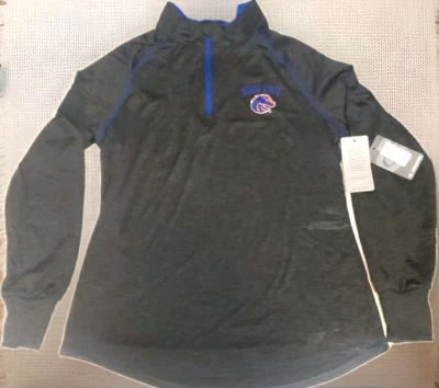Colosseum Women's Dry Fit Boise State Broncos Zip Long Sleeve Shirt - READ - Image 1 of 4