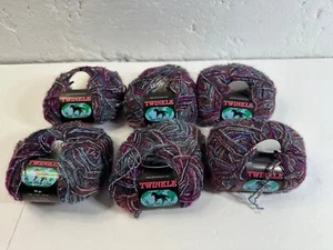 (6) Skeins Dark Horse Yarn Mohair Blend Variegated Blues Purples 50gr NWT - Picture 1 of 9