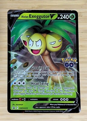 JUMBO Alolan Exeggutor V SWSH225 Black Star Promo Pokemon GO TCG Card - Image 1 of 2