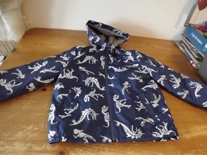Impermeable Osh Kosh B'Gosh FLEECE FORRADO 3 temporadas MEDIANO 5-6 dinosaurios AZUL MARINO - Imagen 1 de 6