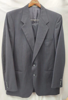 Jaqueta e calça masculina de lã listrada Yves Saint Laurent - Imagem 1 de 4