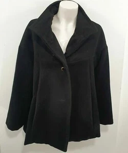 Unbranded Black Wide Sleeve Pea Coat Sz Fit 12 - Picture 1 of 5