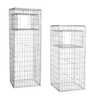 Gabione Gabionen Säule Pfosten eckig Steinkorb Mauer Draht Gitter verzinkt - Bild 1 von 4