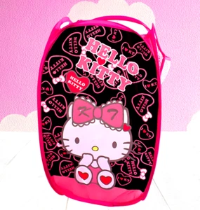 Hello Kitty Pop Up Hamper Large Mesh Foldable Laundry Bin Kawaii Clothing Basket - Picture 1 of 11