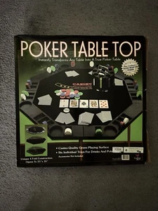 Foldable poker table top for 6 players with cup holders (unboxed) - Picture 1 of 2