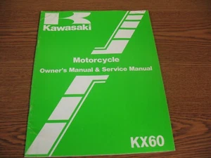 NEW KAWASAKI MOTORCYCLE OWNER'S & SERVICE MANUAL KX60 A2 99920-1250-01 (K-1788) - Bild 1 von 6