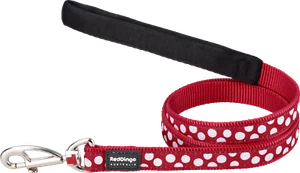 Red Dingo Collar or Lead - Red & White Spots - Picture 1 of 5