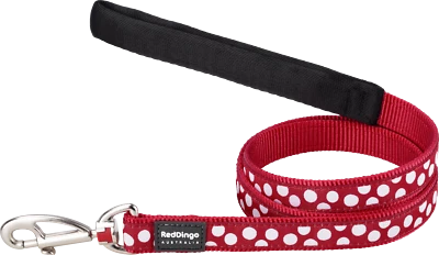Red Dingo Collar or Lead - SNOWBALLS/Red & White Spots Design - Image 1 of 3