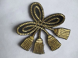#3610 3" Black,Golden Rope Knot Embroidery Iron On Applique Patch - Picture 1 of 1