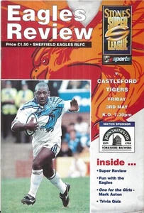 Rugby Super League Programme SHEFFIELD EAGLES v CASTLEFORD TIGERS May 1996 - Picture 1 of 1