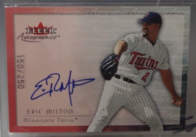 ERIC MILTON 2000 FLEER AUTO SIGNED CARD MINNESOTA TWINS L.E. 150/250 - Image 1 of 4