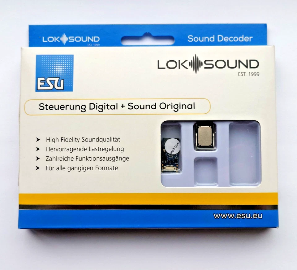 ESU LokSound 5 Micro Next18 Decoder & Speaker - Custom Steam Sound Programmed - Image 1 of 1