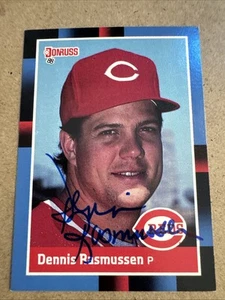 DENNIS RASMUSSEN 1988 Donruss #199 Autographed AUTO SIGNED Card Cincinnati Reds - Picture 1 of 2