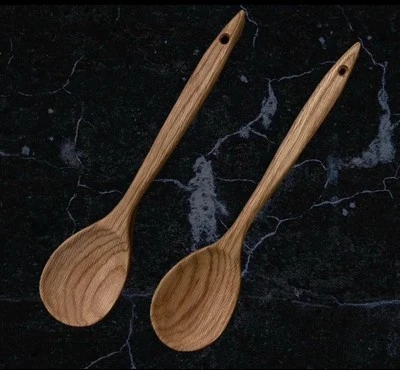 Oak 16” Wood Spoon set. Spoons Handcrafted Authentic Wood Oak Made In uSA! - Image 1 of 4