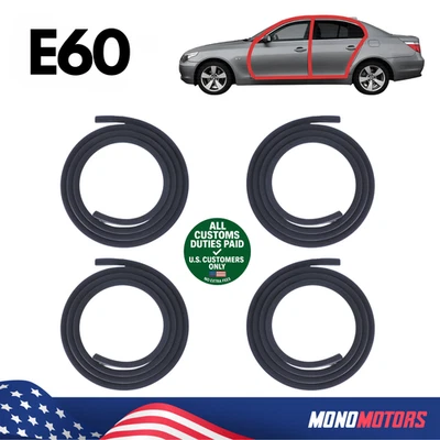 JUEGO DE JUNTAS DE PUERTA DE GOMA TERCIOPELO PARA BMW E60 SEDÁN OEM 51728196290 Foto 1 de 4