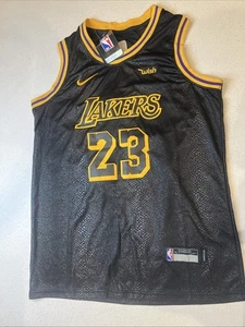 New NWT LeBron James Los Angeles Lakers Nike Swingman Jersey Black Mamba YouthXL - Picture 1 of 6