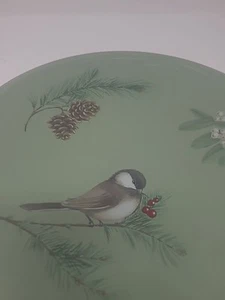 Pfaltzgraff Portfolio WINTERWOOD  11-1/4" Chickadee/Pine Tree Dinner Plate EUC - Picture 1 of 1